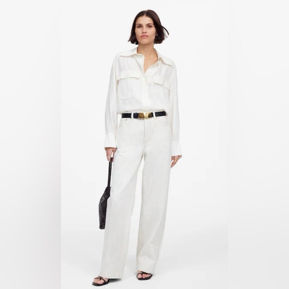 NWT - Madewell - Low-Slung Baggy Jeans - Striped - Size 30 - Picture 5 of 16